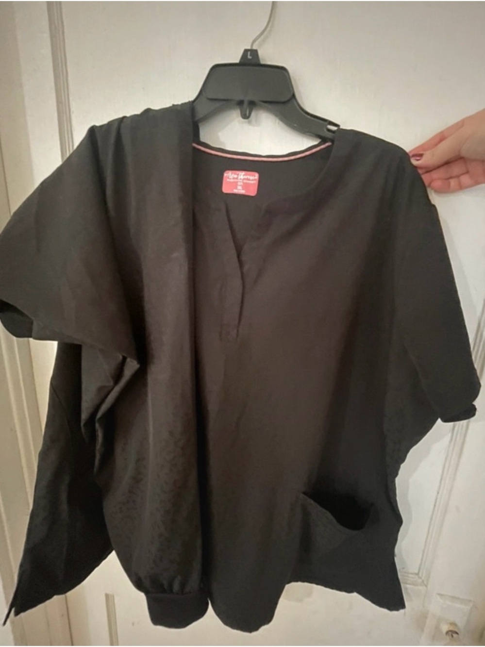 Unbranded Women's Black Short Sleeve Scrub Top